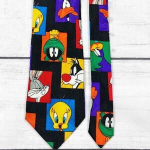 Loony Tunes Tweedy Bugs Sylvester Road Runner Marvin Martian Daffy Necktie